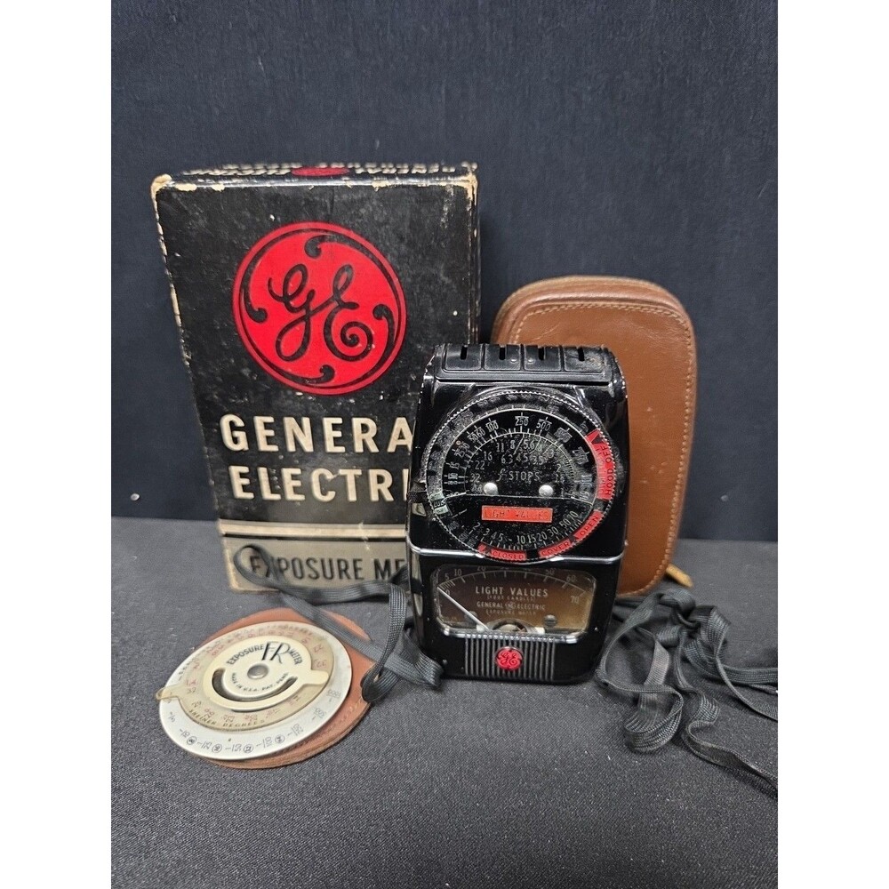 General Electric Exposure Meter Type DW 48 Box, Papers & Meter Circa 1940's
